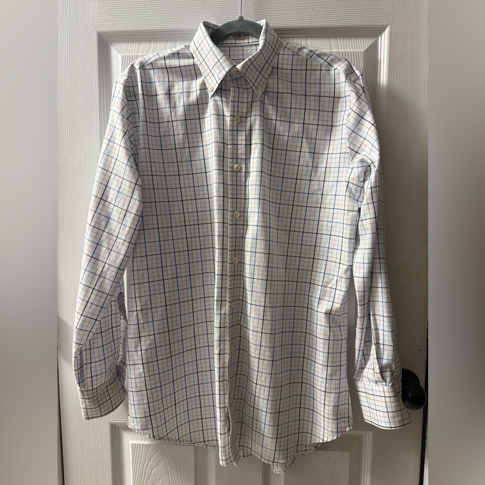 Peter Millar Nanoluxe Easy Care Button Up Long Sleeve Shirt Size Medium